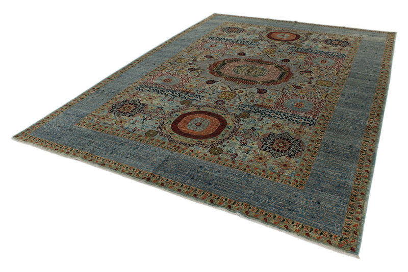 10x14 Multicolor and Light Blue Traditional Rug