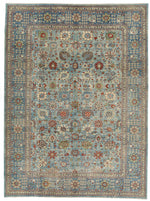 10x14 Light Blue and Multicolor Traditional Rug