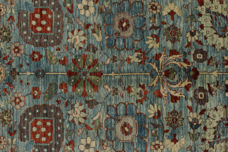 10x14 Light Blue and Multicolor Traditional Rug