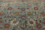 10x14 Light Blue and Multicolor Traditional Rug