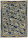 9x12 Light Blue and Navy Traditional Rug