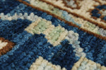 9x12 Light Blue and Navy Traditional Rug