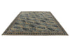 9x12 Light Blue and Navy Traditional Rug