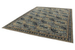 9x12 Light Blue and Navy Traditional Rug