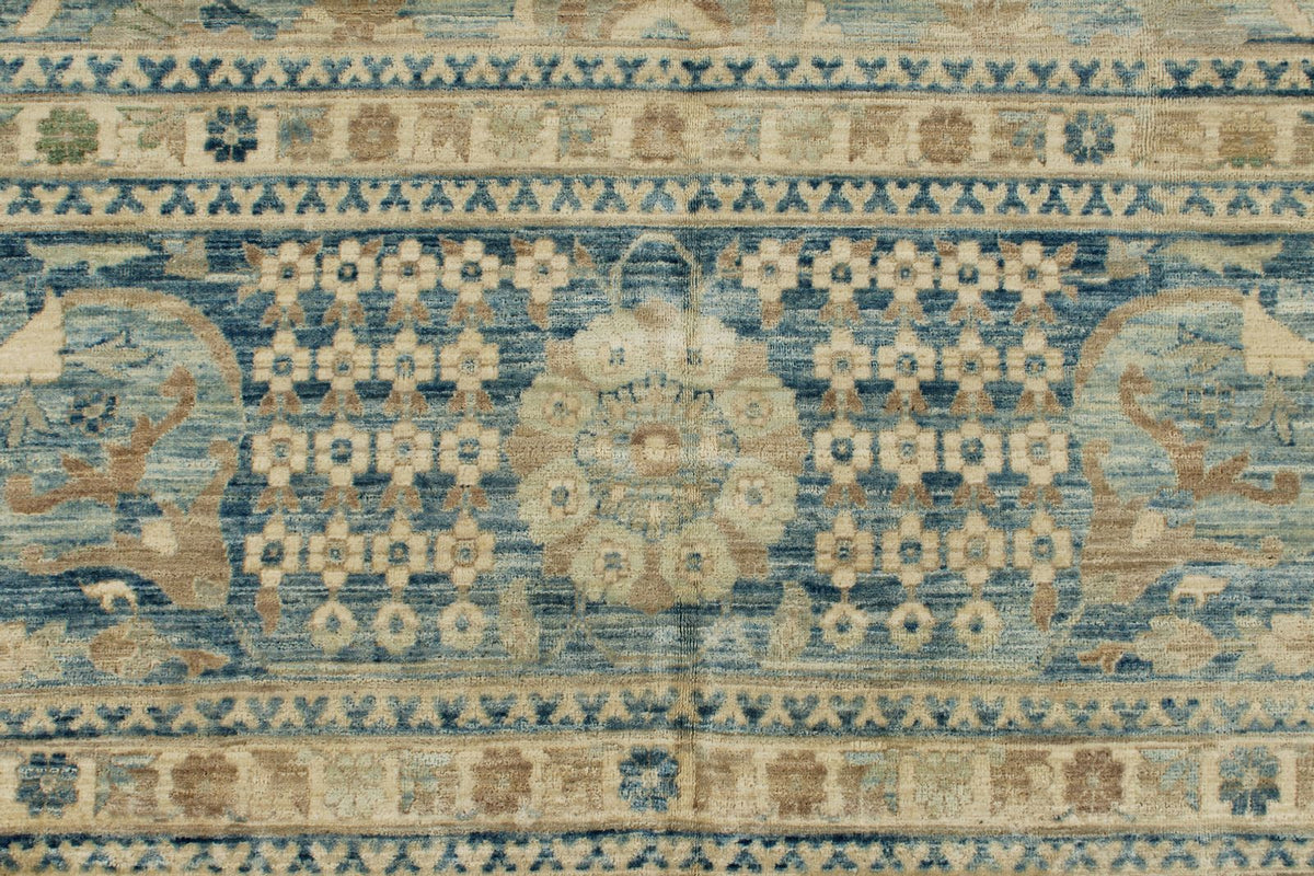 12x15 Light Blue and Navy Anatolian Traditional Rug