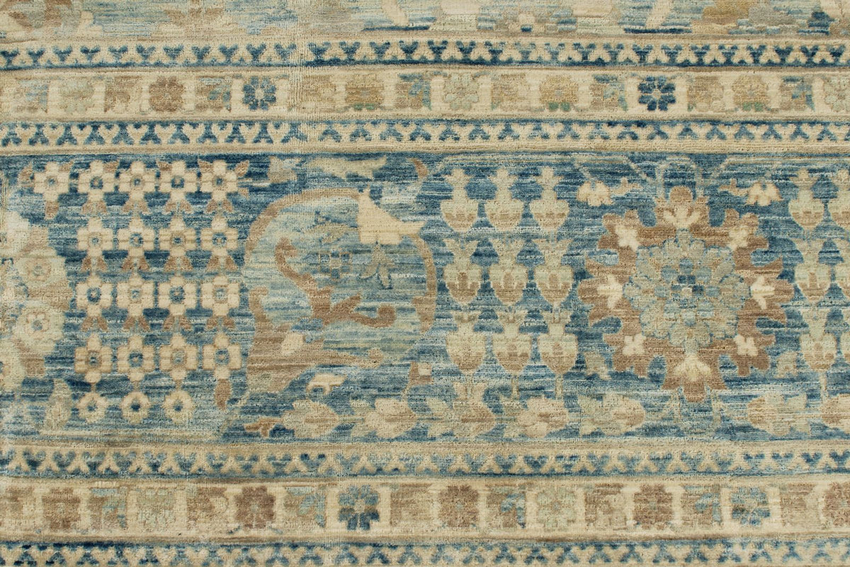 12x15 Light Blue and Navy Anatolian Traditional Rug