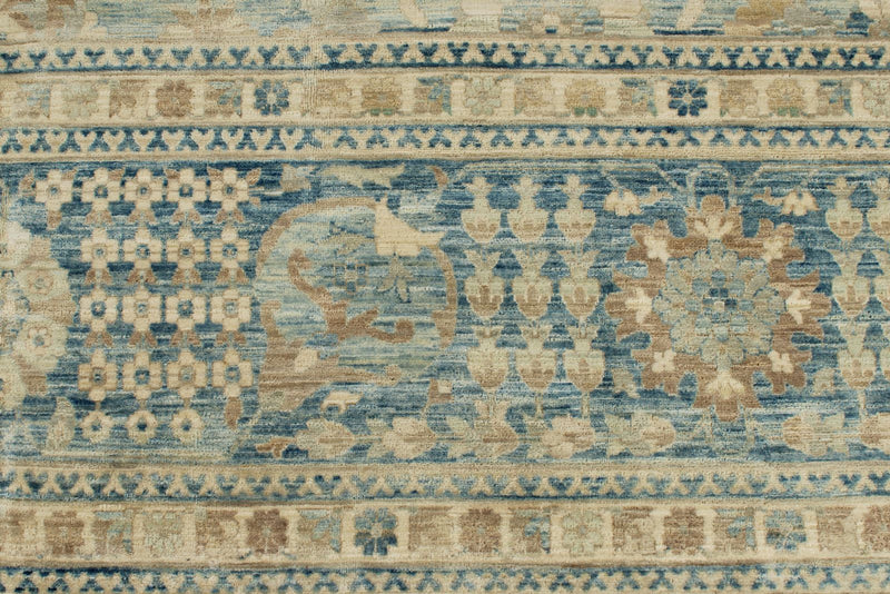 12x15 Light Blue and Navy Anatolian Traditional Rug