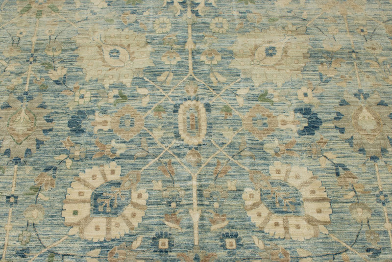 12x15 Light Blue and Navy Anatolian Traditional Rug