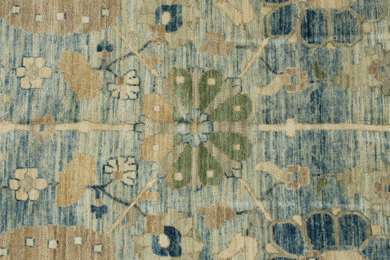 12x15 Light Blue and Navy Anatolian Traditional Rug