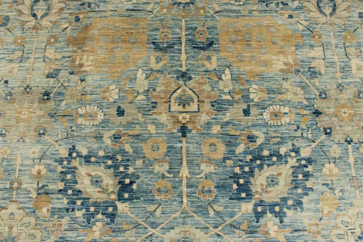 12x15 Light Blue and Navy Anatolian Traditional Rug