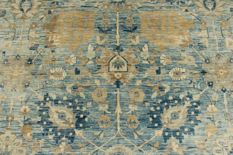 12x15 Light Blue and Navy Anatolian Traditional Rug
