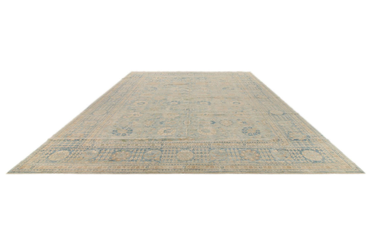 12x15 Light Blue and Navy Anatolian Traditional Rug