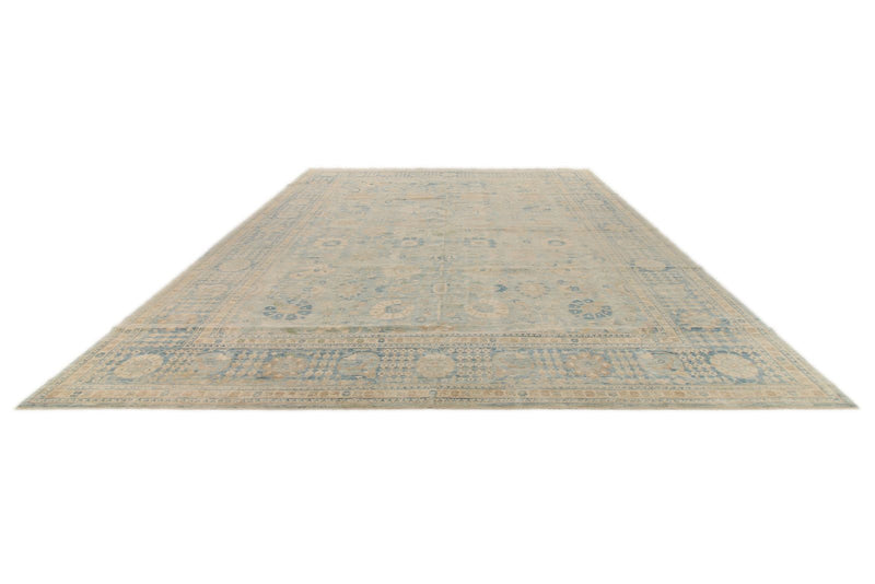 12x15 Light Blue and Navy Anatolian Traditional Rug