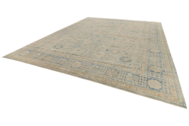 12x15 Light Blue and Navy Anatolian Traditional Rug