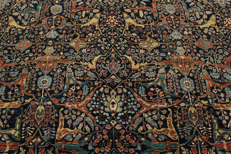12x16 Navy and Red Anatolian Traditional Rug