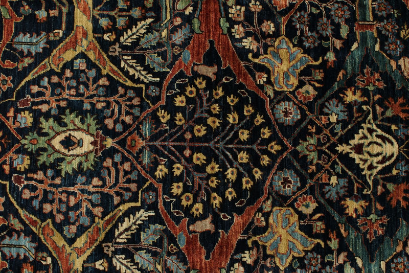 12x16 Navy and Red Anatolian Traditional Rug