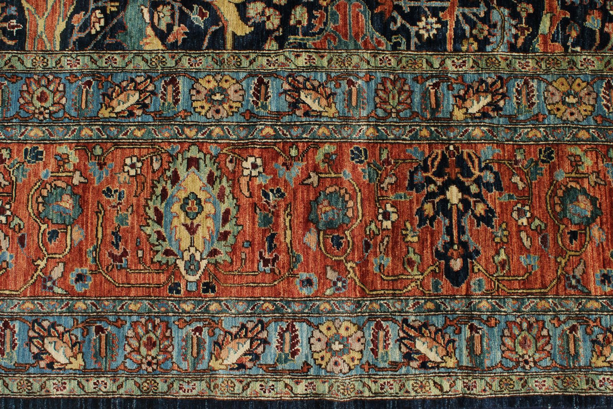 12x16 Navy and Red Anatolian Traditional Rug