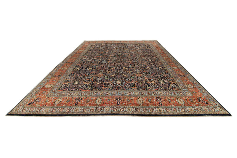 12x16 Navy and Red Anatolian Traditional Rug