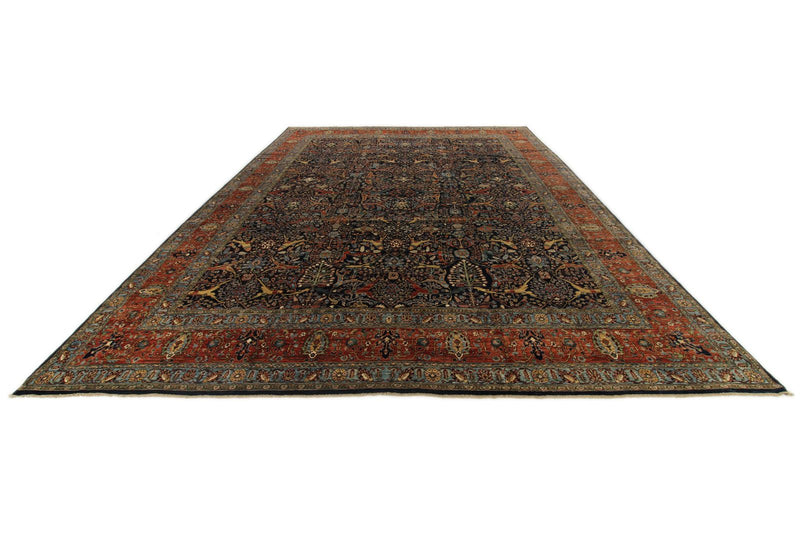 12x16 Navy and Red Anatolian Traditional Rug