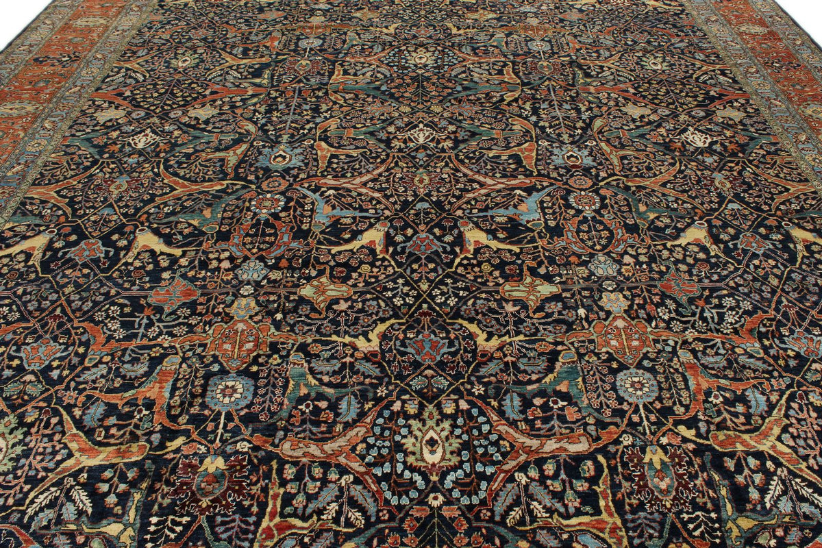 12x16 Navy and Red Anatolian Traditional Rug
