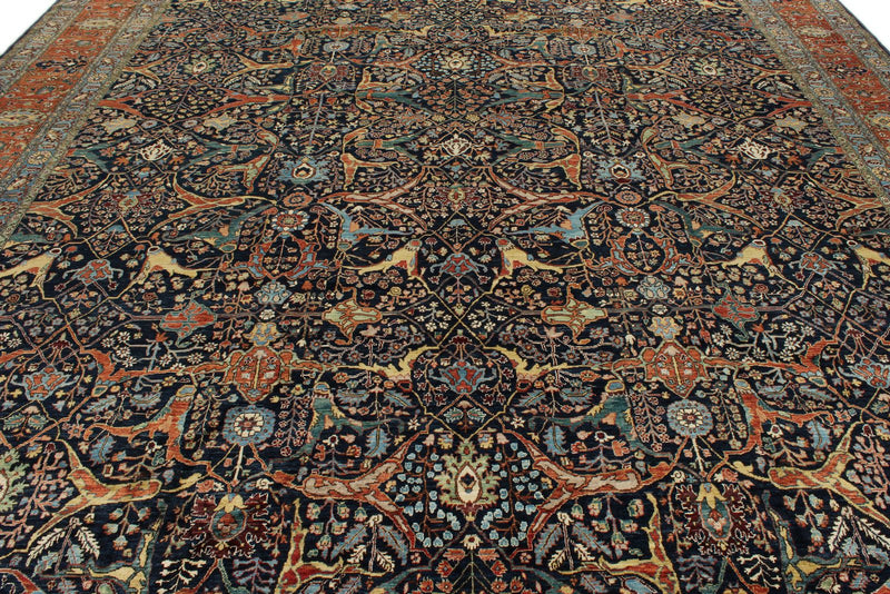 12x16 Navy and Red Anatolian Traditional Rug