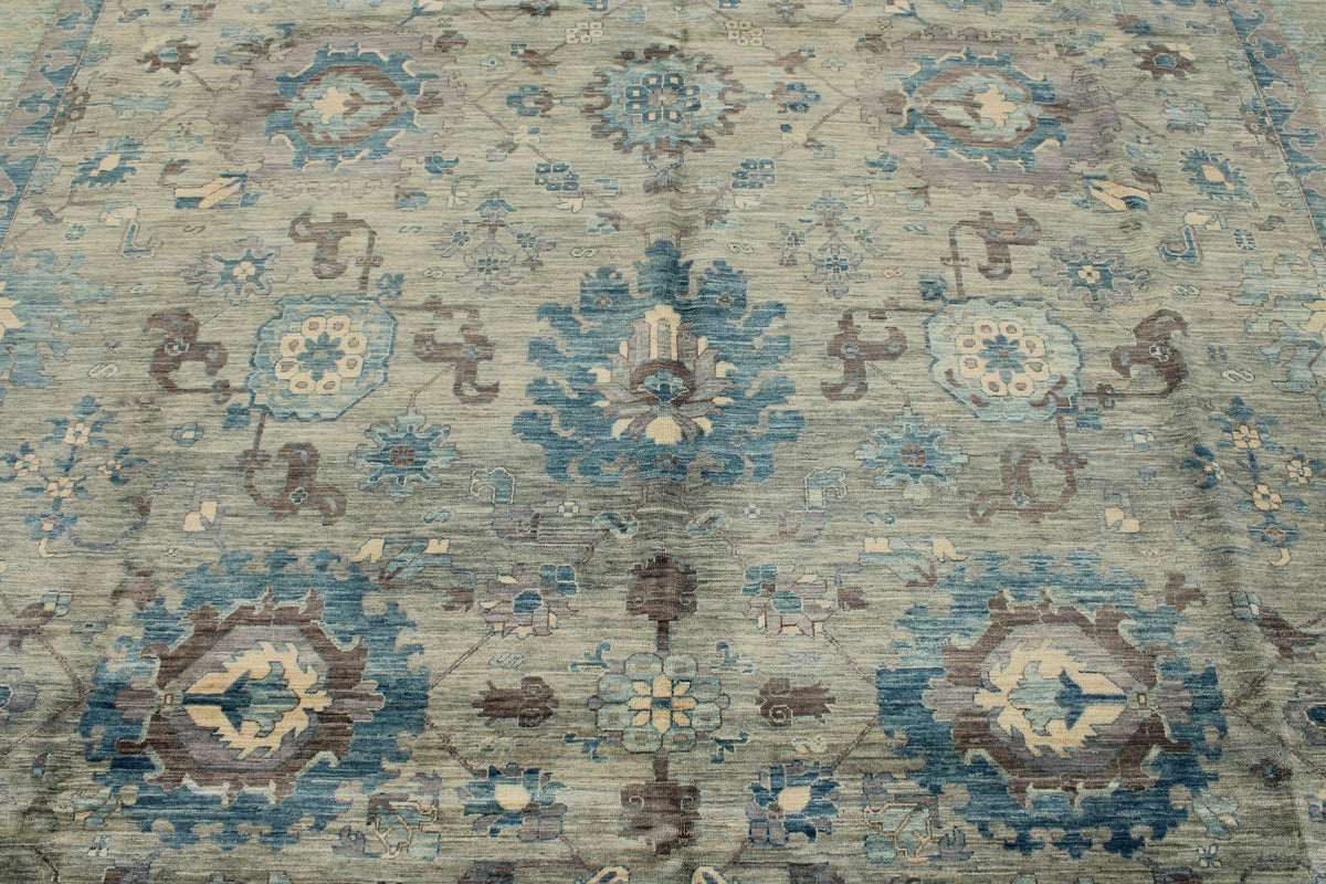 9x12 Gray and Light Green Anatolian Traditional Rug
