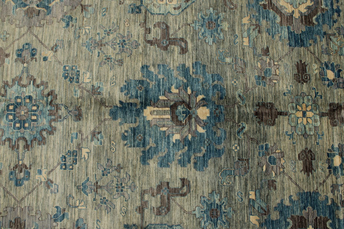 9x12 Gray and Light Green Anatolian Traditional Rug