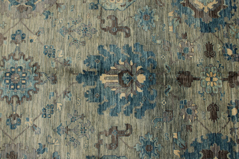 9x12 Gray and Light Green Anatolian Traditional Rug