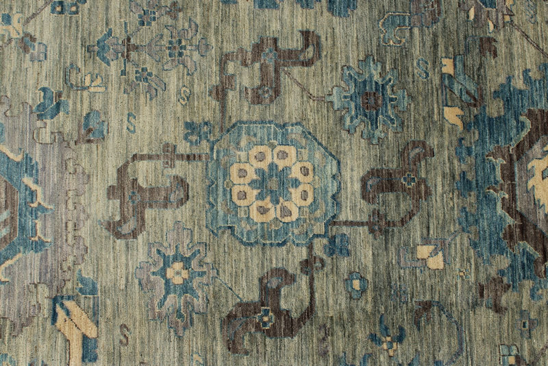 9x12 Gray and Light Green Anatolian Traditional Rug