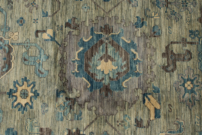 9x12 Gray and Light Green Anatolian Traditional Rug