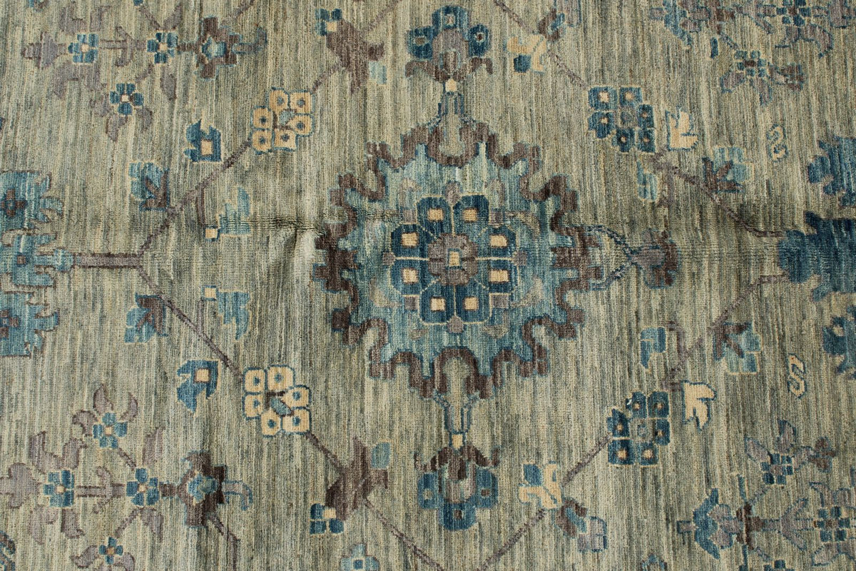9x12 Gray and Light Green Anatolian Traditional Rug