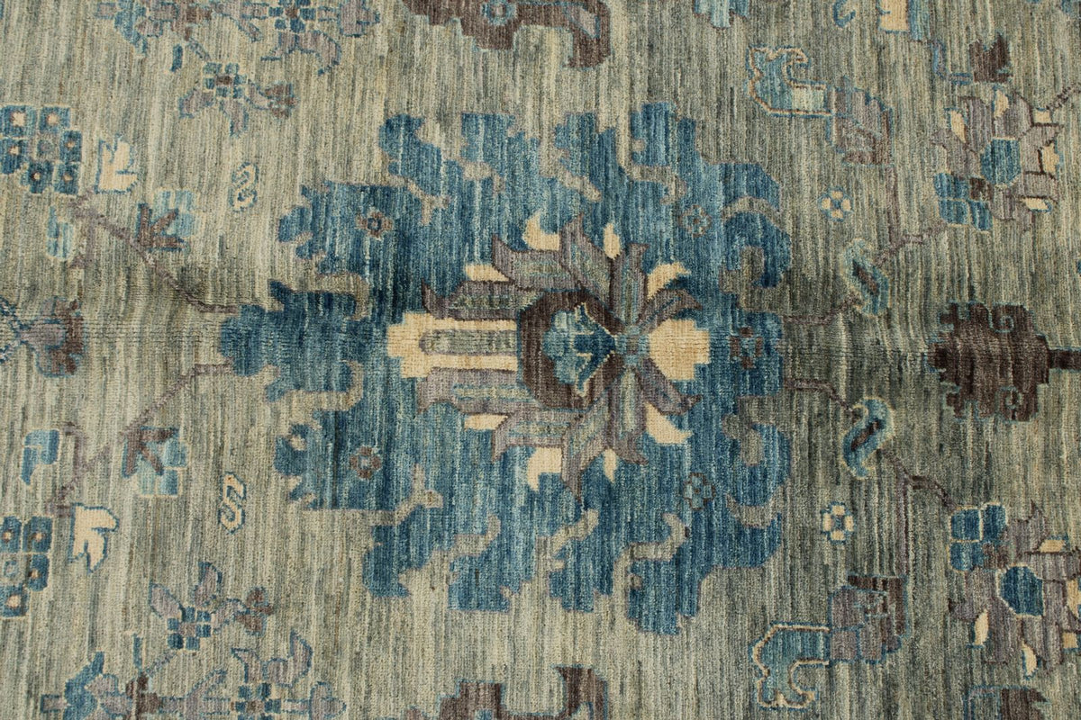 9x12 Gray and Light Green Anatolian Traditional Rug