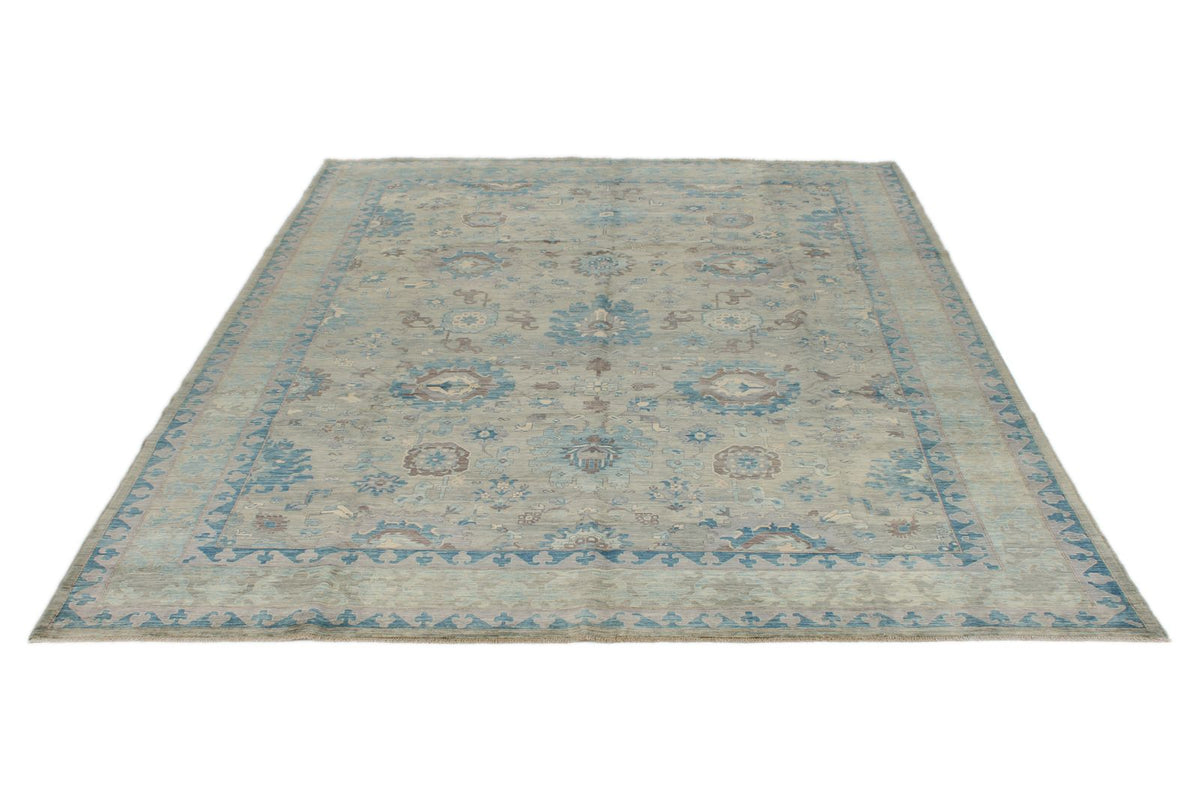 9x12 Gray and Light Green Anatolian Traditional Rug