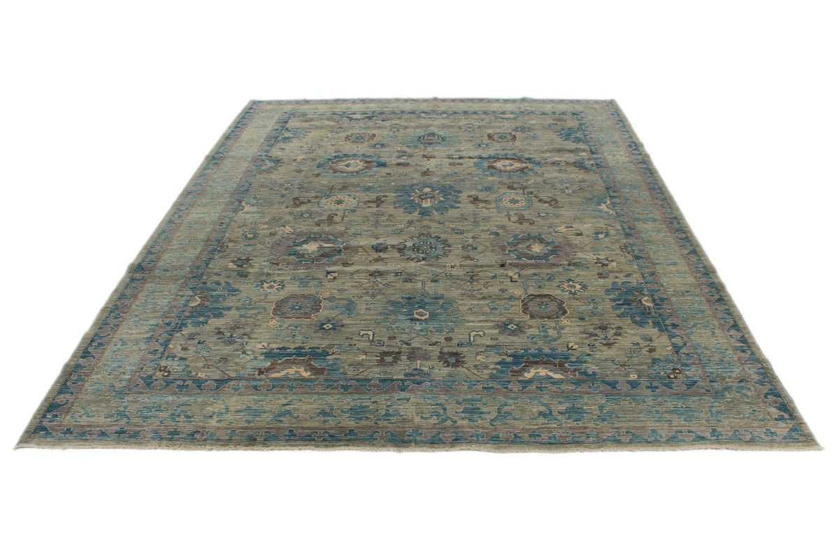 9x12 Gray and Light Green Anatolian Traditional Rug