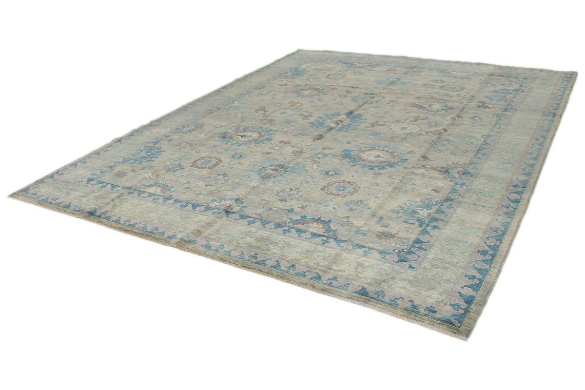 9x12 Gray and Light Green Anatolian Traditional Rug