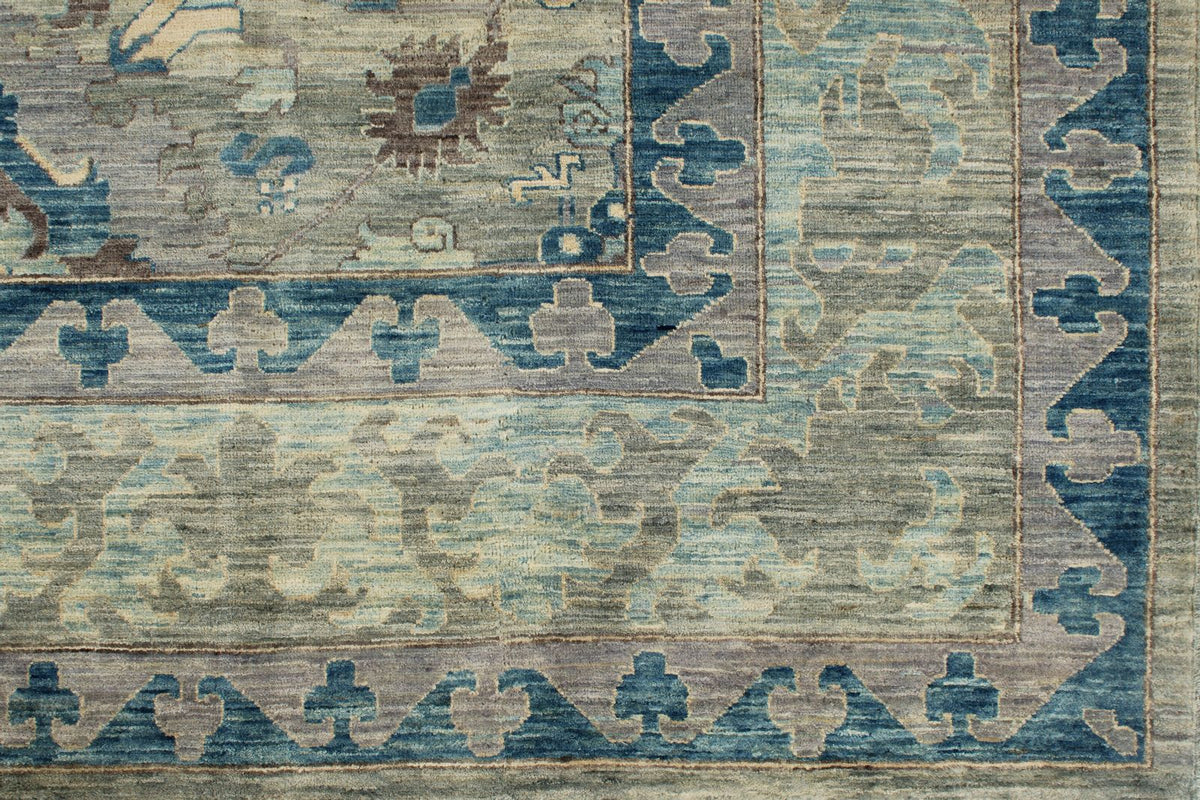 9x12 Gray and Light Green Anatolian Traditional Rug