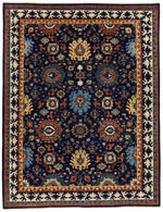 9x12 Navy and Ivory Anatolian Traditional Rug