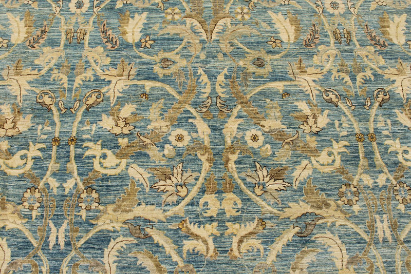 9x12 Blue and Ivory Anatolian Traditional Rug