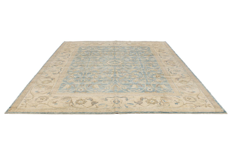 9x12 Blue and Ivory Anatolian Traditional Rug