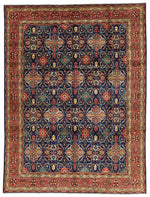 9x12 Navy and Red Anatolian Traditional Rug