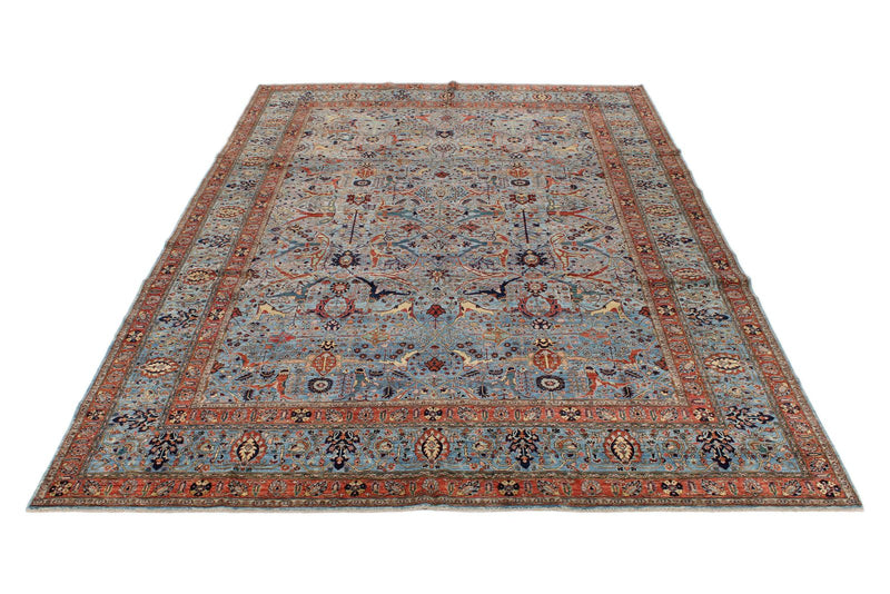 10x14 Light Blue and Blue Anatolian Traditional Rug