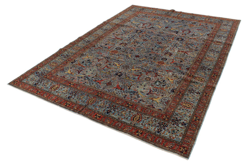 10x14 Light Blue and Blue Anatolian Traditional Rug