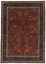 10x14 Red and Navy Anatolian Traditional Rug