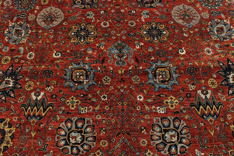 10x14 Red and Navy Anatolian Traditional Rug