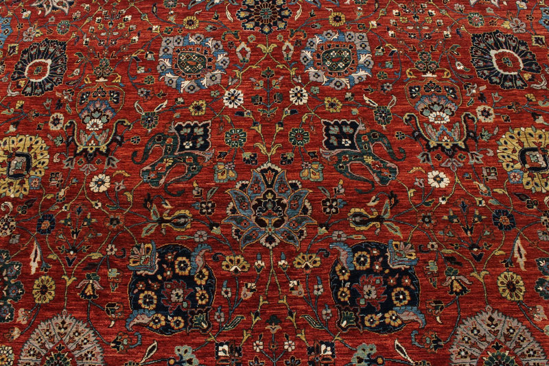 10x14 Red and Navy Anatolian Traditional Rug