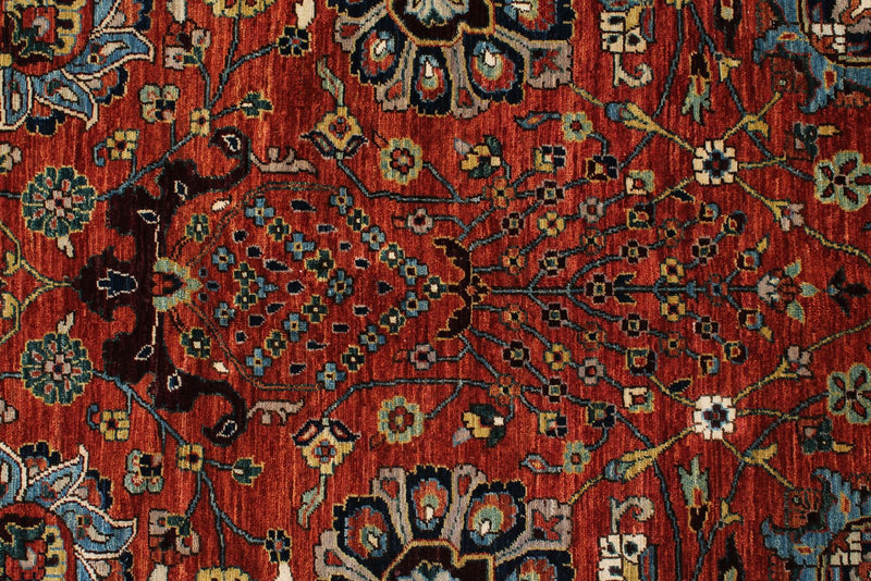 10x14 Red and Navy Anatolian Traditional Rug