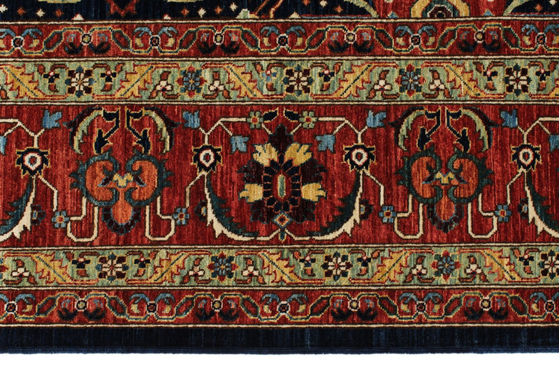 10x14 Navy and Red Anatolian Traditional Rug