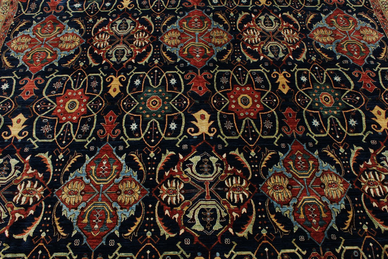 10x14 Navy and Red Anatolian Traditional Rug