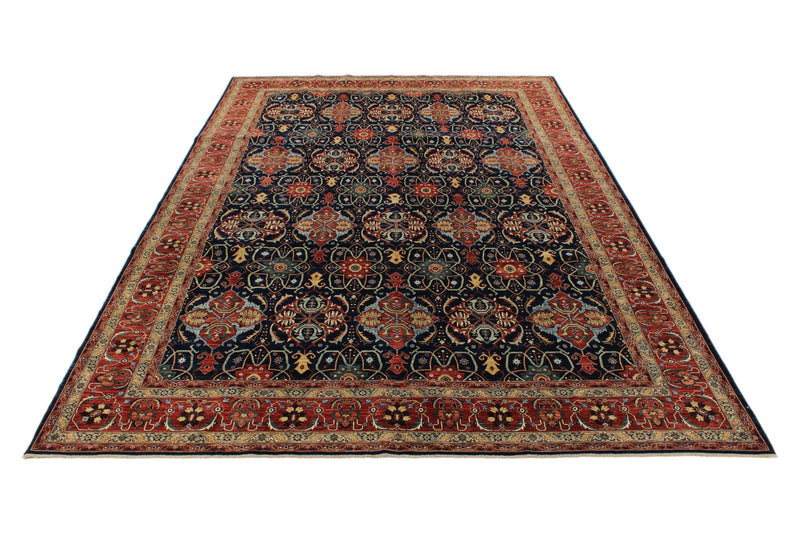 10x14 Navy and Red Anatolian Traditional Rug