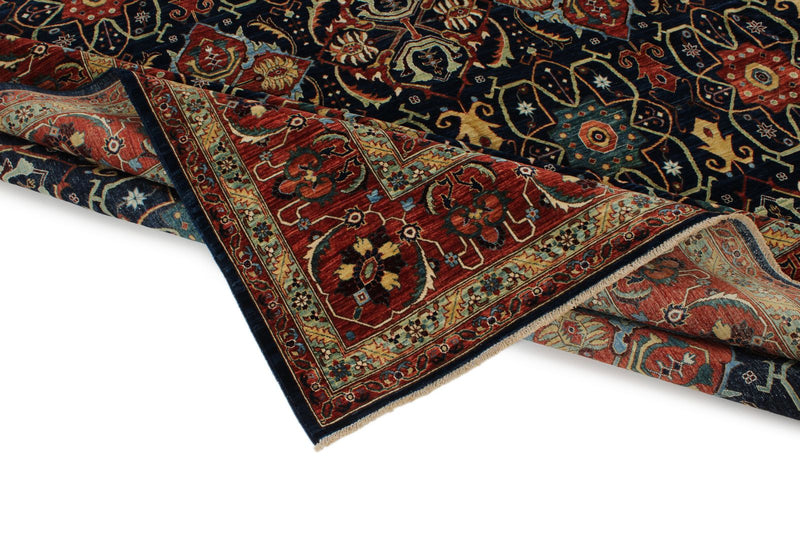 10x14 Navy and Red Anatolian Traditional Rug